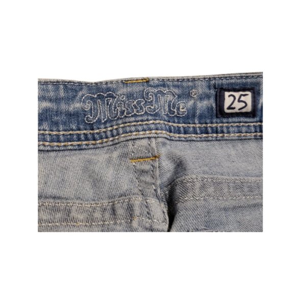 Miss Me Boyfriend Capri Blue Jeans Denim Distressed Classic Women's 25 Pre-owned - Picture 7 of 12